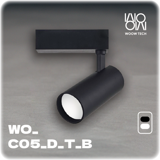 [WO_C05_D_T_B] Dimmable CCT Track Light with Diffusion lens ( black )